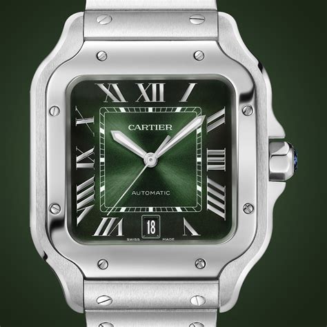 green cartier santos|cartier santos large model.